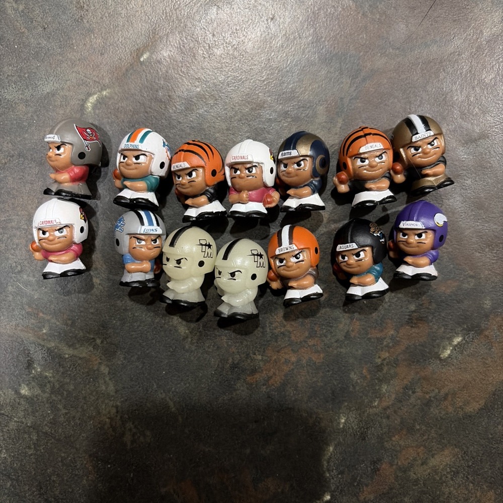 14 Teenymates 2012 NFL Football 1" Multi Team Lot Includes 2 Glow In The Dark